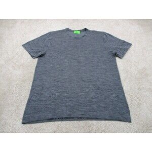 Lululemon Shirt Mens Medium M Gray Athletic Gym Workout Short Sleeve